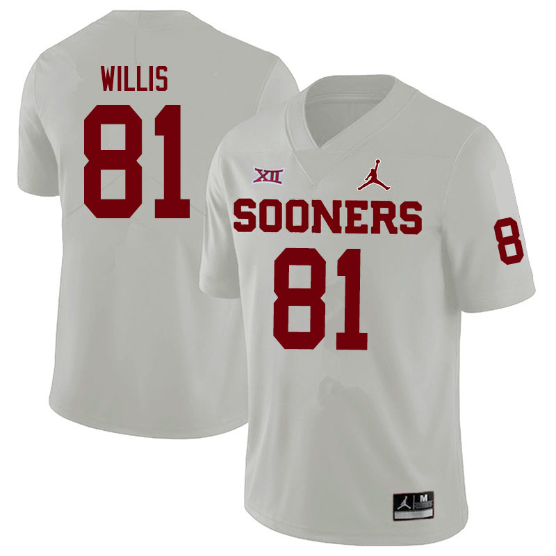 Men #81 Brayden Willis Oklahoma Sooners Jordan Brand College Football Jerseys Sale-White